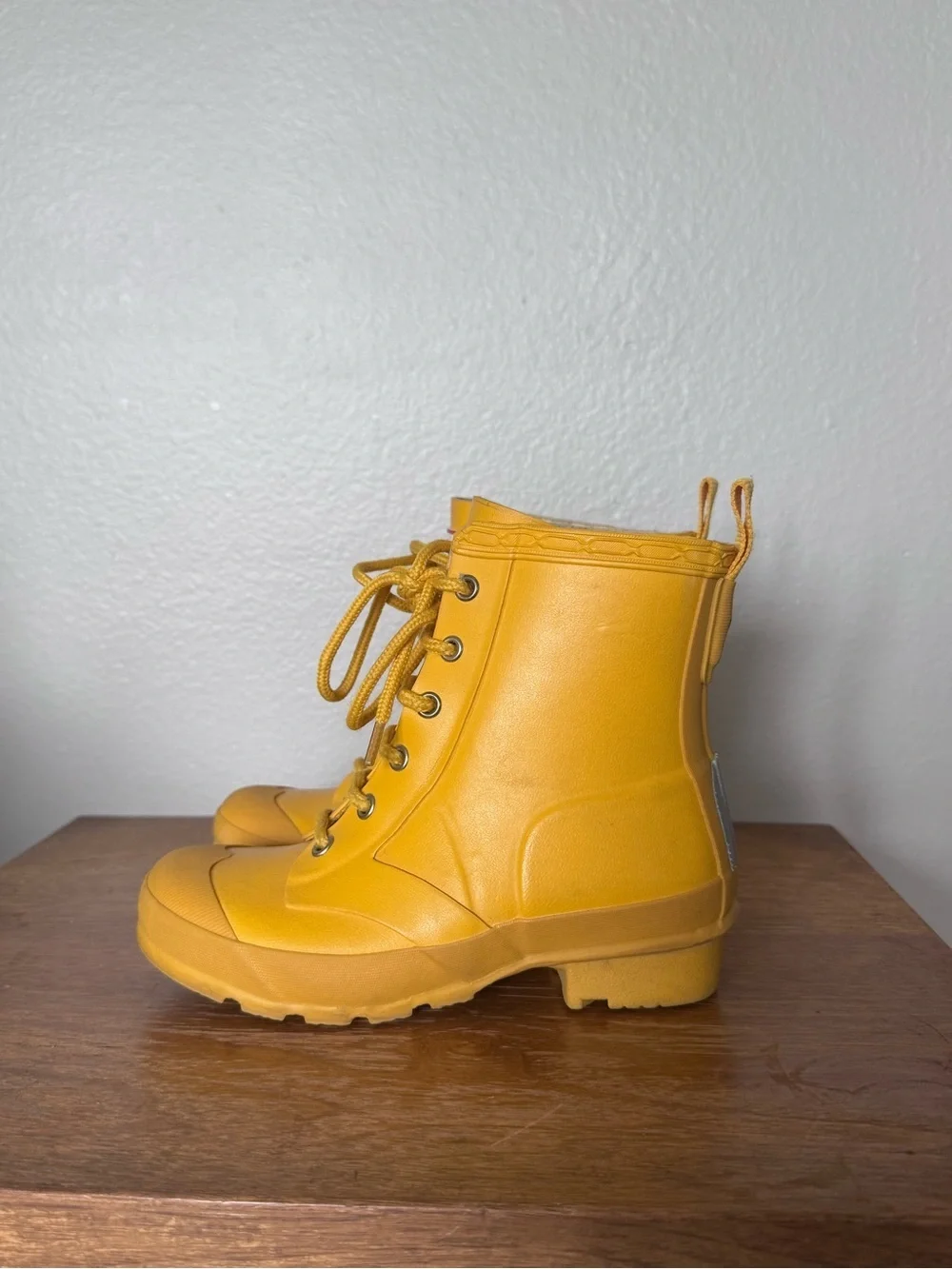 Hunter Yellow Original Play Lace Up Rain Boots Size 1